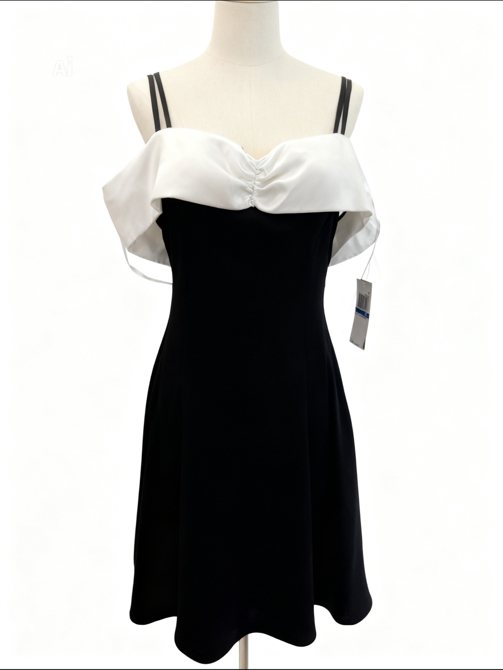 Seni & Cade Black and White Cocktail Dress MINI XL